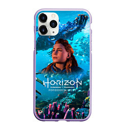 Чехол iPhone 11 Pro матовый Horizon Forbidden West Подводный мир, цвет: 3D-светло-сиреневый