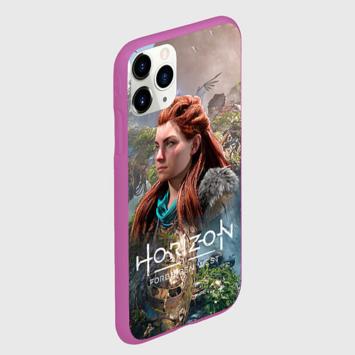 Чехол iPhone 11 Pro матовый Охотница Элой / 3D-Фиолетовый – фото 2