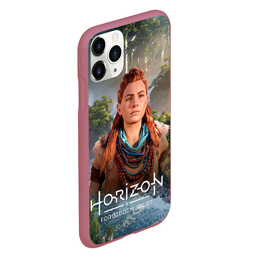 Чехол iPhone 11 Pro матовый Элой дикий лес Horizon / 3D-Малиновый – фото 2