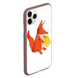 Чехол iPhone 11 Pro матовый Fox poligonal with bit of cheese, цвет: 3D-коричневый — фото 2