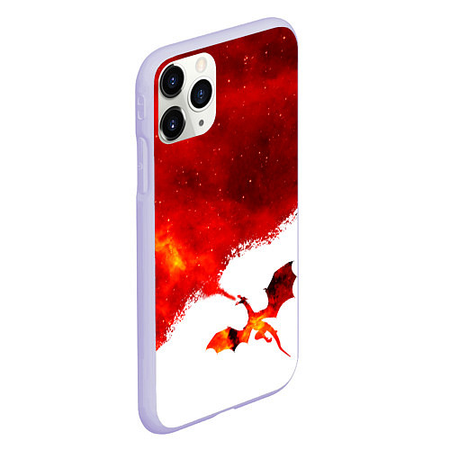 Чехол iPhone 11 Pro матовый ДЫХАНИЕ ЗВЕЗДНОГО ДРАКОНА DRAGON FIRE / 3D-Светло-сиреневый – фото 2