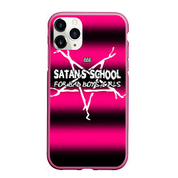 Чехол iPhone 11 Pro матовый Satan school for bad boys and girls pink, цвет: 3D-малиновый