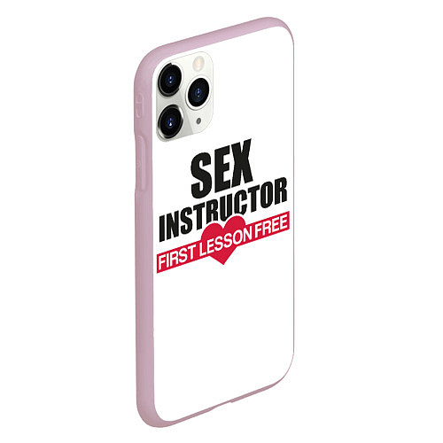 Чехол iPhone 11 Pro матовый Секс Инструктор SEX INSTRUCTOR / 3D-Розовый – фото 2