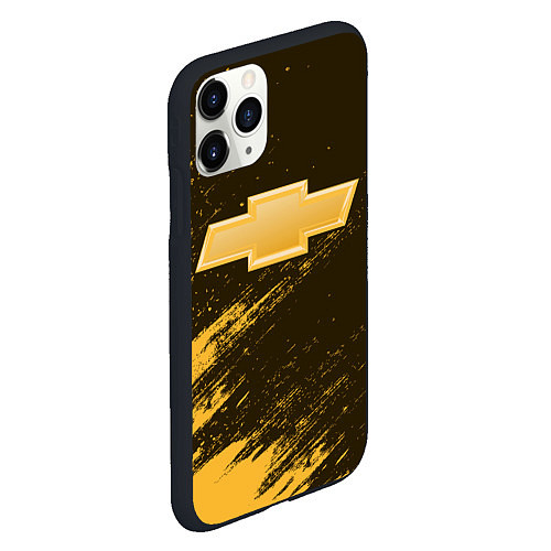 Чехол iPhone 11 Pro матовый CHEVROLET Яркий / 3D-Черный – фото 2