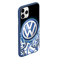 Чехол iPhone 11 Pro матовый Volkswagen Большое лого паттерн, цвет: 3D-тёмно-синий — фото 2