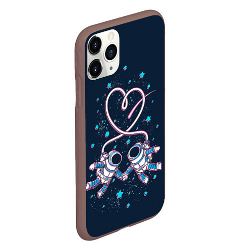 Чехол iPhone 11 Pro матовый Космическая любовь Cosmic love / 3D-Коричневый – фото 2