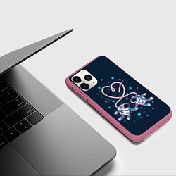 Чехол iPhone 11 Pro матовый Космическая любовь Cosmic love, цвет: 3D-малиновый — фото 2