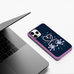 Чехол iPhone 11 Pro матовый Космическая любовь Cosmic love, цвет: 3D-фиолетовый — фото 2