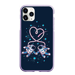 Чехол iPhone 11 Pro матовый Космическая любовь Cosmic love, цвет: 3D-светло-сиреневый