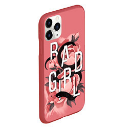 Чехол iPhone 11 Pro матовый Bad Girl Snake and flowers, цвет: 3D-красный — фото 2