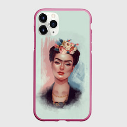 Чехол iPhone 11 Pro матовый Фрида Кало де Ривера, цвет: 3D-малиновый