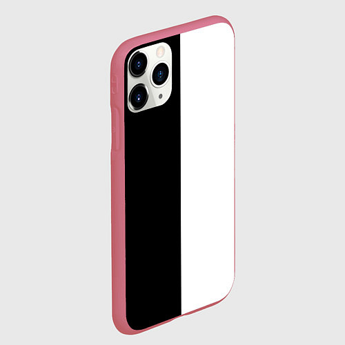 Чехол iPhone 11 Pro матовый Black and white чб / 3D-Малиновый – фото 2