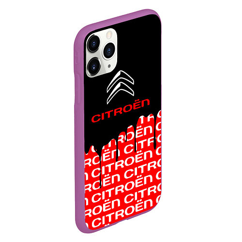 Чехол iPhone 11 Pro матовый Citroen ситроен / 3D-Фиолетовый – фото 2