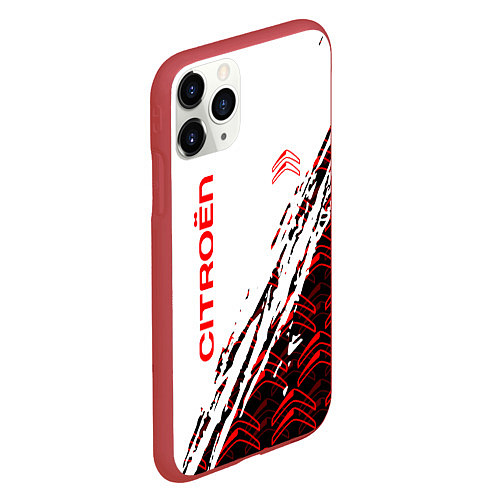 Чехол iPhone 11 Pro матовый Citroen ситроен / 3D-Красный – фото 2