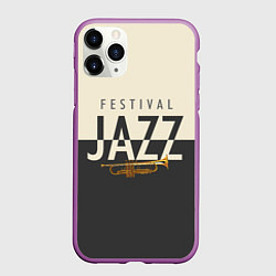 Чехол iPhone 11 Pro матовый JAZZ FESTIVAL, цвет: 3D-фиолетовый