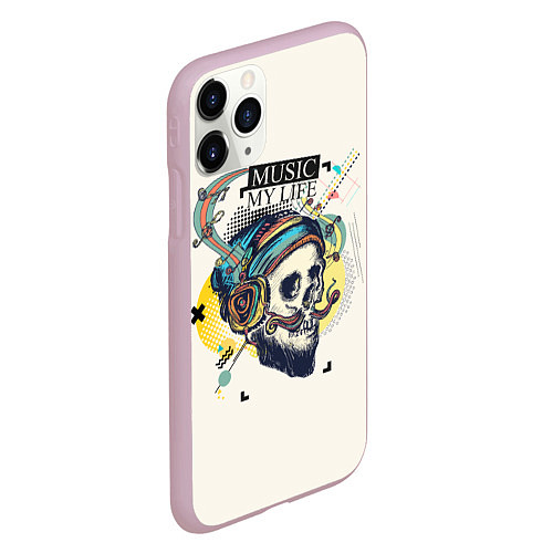 Чехол iPhone 11 Pro матовый Музыка Моя Жизнь Music My Life / 3D-Розовый – фото 2