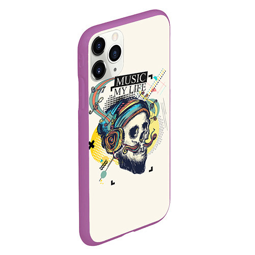 Чехол iPhone 11 Pro матовый Музыка Моя Жизнь Music My Life / 3D-Фиолетовый – фото 2