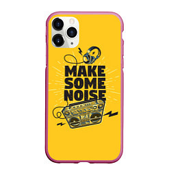 Чехол iPhone 11 Pro матовый Make Some Noise музыка, цвет: 3D-малиновый