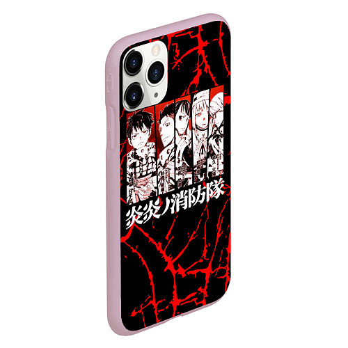 Чехол iPhone 11 Pro матовый ПЛАМЕННАЯ БРИГАДА ПОЖАРНЫХ FIRE FORCE / 3D-Розовый – фото 2