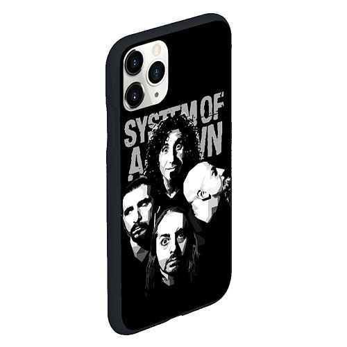 Чехол iPhone 11 Pro матовый System of a Down рок группа / 3D-Черный – фото 2