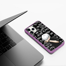 Чехол iPhone 11 Pro матовый КАНЕКИ DEAD INSIDE, цвет: 3D-фиолетовый — фото 2