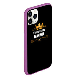 Чехол iPhone 11 Pro матовый Её величество Марина!, цвет: 3D-фиолетовый — фото 2