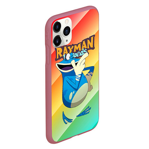 Чехол iPhone 11 Pro матовый Rayman globox радуга / 3D-Малиновый – фото 2