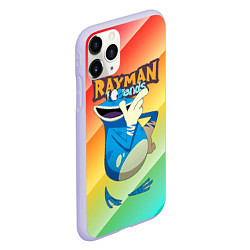 Чехол iPhone 11 Pro матовый Rayman globox радуга, цвет: 3D-светло-сиреневый — фото 2