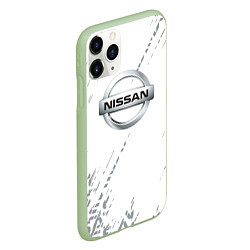 Чехол iPhone 11 Pro матовый Ниссан nissan Паттерн, цвет: 3D-салатовый — фото 2