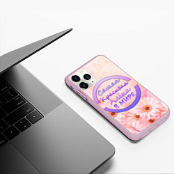 Чехол iPhone 11 Pro матовый Самая красивая Алёна, цвет: 3D-розовый — фото 2