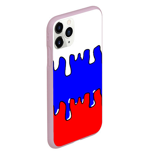 Чехол iPhone 11 Pro матовый Триколор Необычный / 3D-Розовый – фото 2