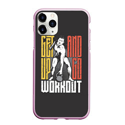 Чехол iPhone 11 Pro матовый Силовая Тренировка, цвет: 3D-розовый