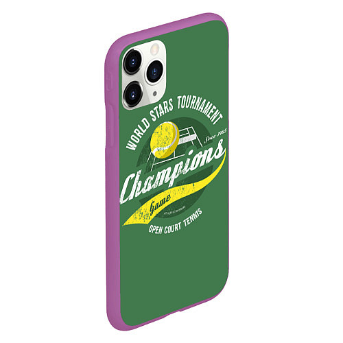 Чехол iPhone 11 Pro матовый Большой Теннис Tennis / 3D-Фиолетовый – фото 2