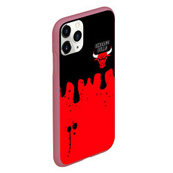 Чехол iPhone 11 Pro матовый Chicago Bulls Чикаго Буллз Логотип, цвет: 3D-малиновый — фото 2