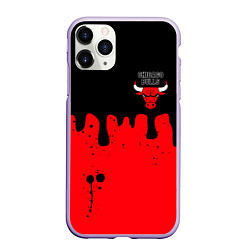 Чехол iPhone 11 Pro матовый Chicago Bulls Чикаго Буллз Логотип