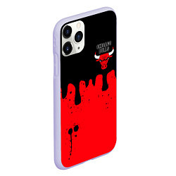 Чехол iPhone 11 Pro матовый Chicago Bulls Чикаго Буллз Логотип, цвет: 3D-светло-сиреневый — фото 2