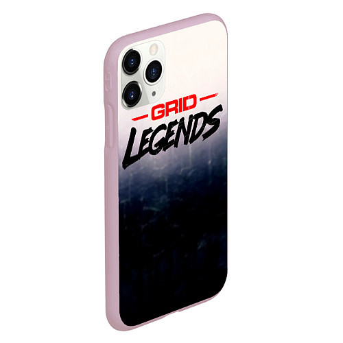 Чехол iPhone 11 Pro матовый Grid Legends, лого / 3D-Розовый – фото 2