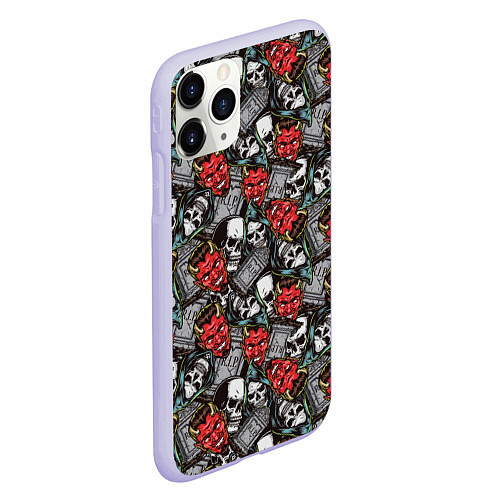 Чехол iPhone 11 Pro матовый Бесы и Смерть / 3D-Светло-сиреневый – фото 2