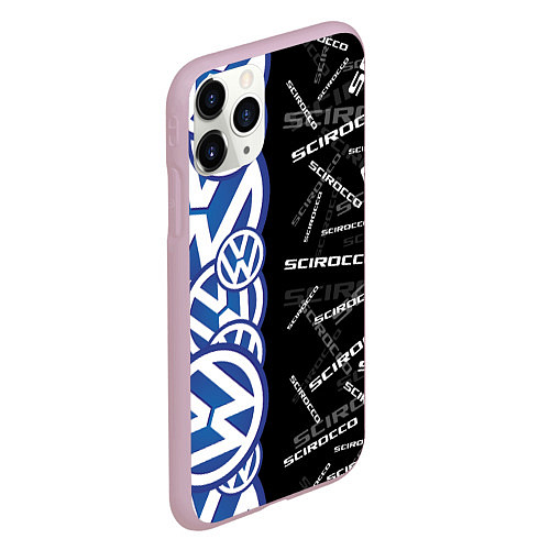 Чехол iPhone 11 Pro матовый Volkswagen Scirocco Half Pattern / 3D-Розовый – фото 2