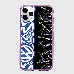 Чехол iPhone 11 Pro матовый Volkswagen Scirocco Half Pattern, цвет: 3D-фиолетовый