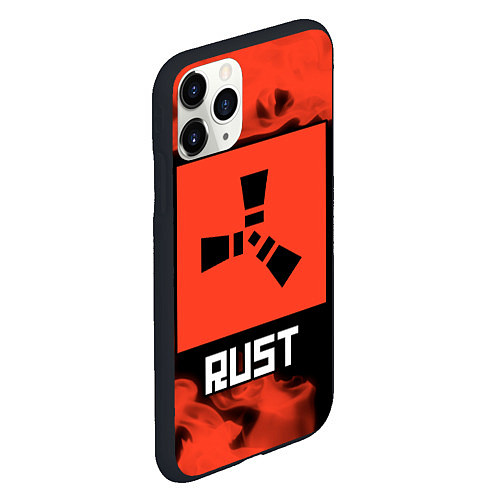 Чехол iPhone 11 Pro матовый RUST - Красное Пламя / 3D-Черный – фото 2