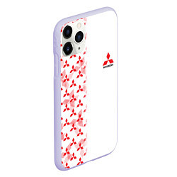 Чехол iPhone 11 Pro матовый Mitsubishi Mini logo Half pattern, цвет: 3D-светло-сиреневый — фото 2