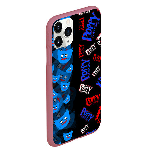 Чехол iPhone 11 Pro матовый Poppy Half Patter / 3D-Малиновый – фото 2