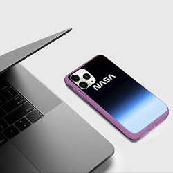 Чехол iPhone 11 Pro матовый NASA с МКС, цвет: 3D-фиолетовый — фото 2