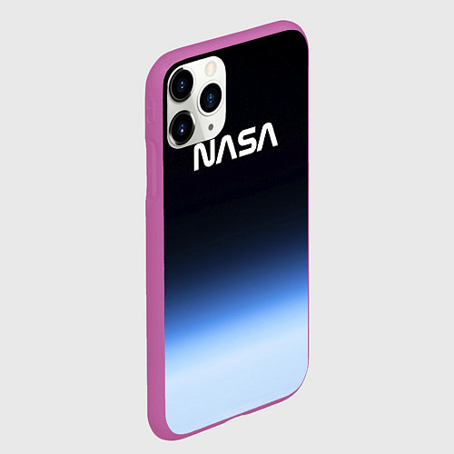 Чехол iPhone 11 Pro матовый NASA с МКС / 3D-Фиолетовый – фото 2
