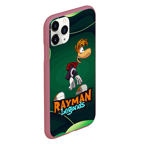 Чехол iPhone 11 Pro матовый Rayman Legends Green / 3D-Малиновый – фото 2