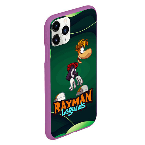 Чехол iPhone 11 Pro матовый Rayman Legends Green / 3D-Фиолетовый – фото 2