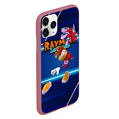 Чехол iPhone 11 Pro матовый Rayman Legends Blue / 3D-Малиновый – фото 2