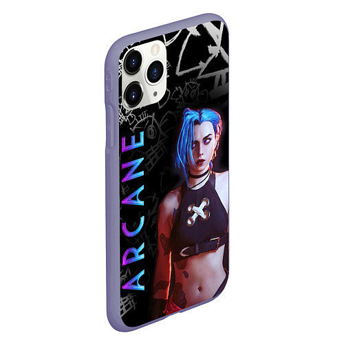 Чехол iPhone 11 Pro матовый JINX ARCANE / 3D-Серый – фото 2