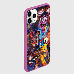 Чехол iPhone 11 Pro матовый Cute Fnaf Pattern, цвет: 3D-фиолетовый — фото 2